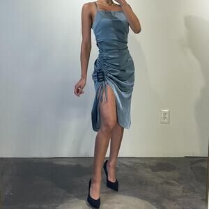 Sky Blue Silky Dress